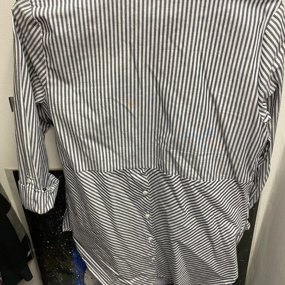 Cato xs shirt with button detail back grey and white roll up sleeves business - Picture 2 of 3